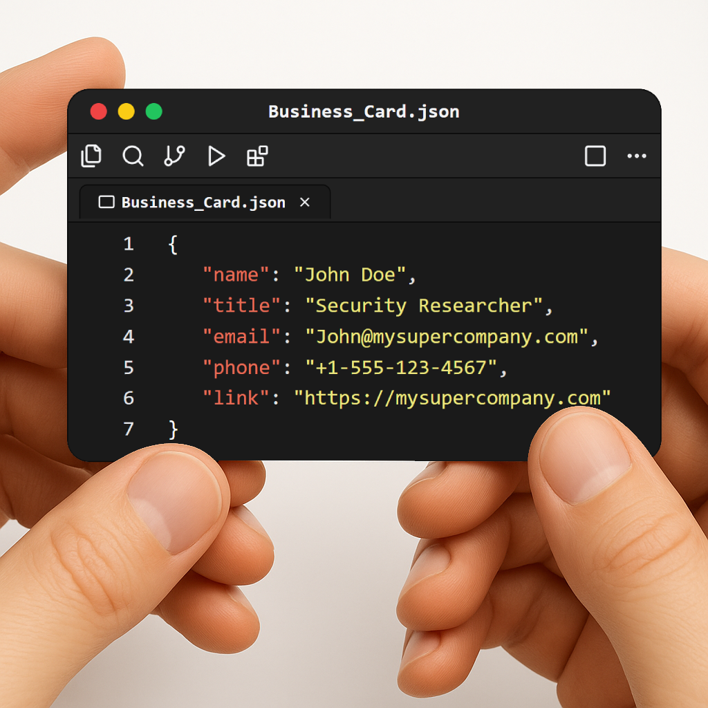 Developer Business Card – JSON Code Style