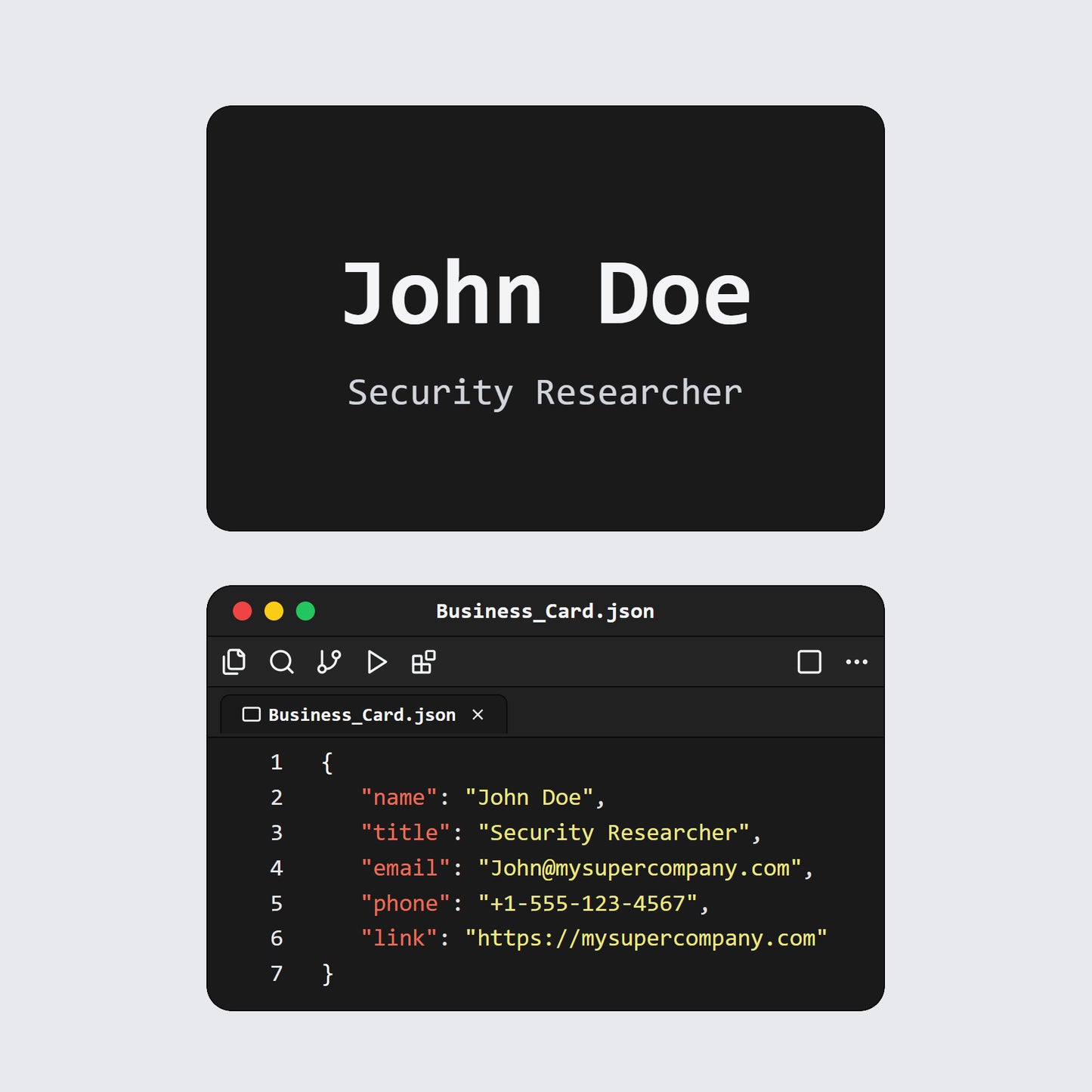 Developer Business Card – JSON Code Style